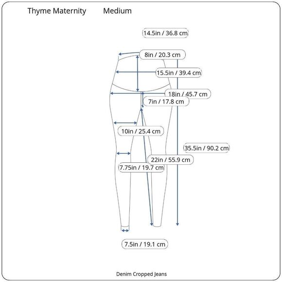Thyme Maternity Cropped Denim Jeans Medium - Picture 16 of 16